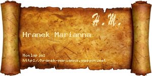 Hranek Marianna névjegykártya